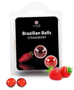 Brazilian Balls lubricating strawberry